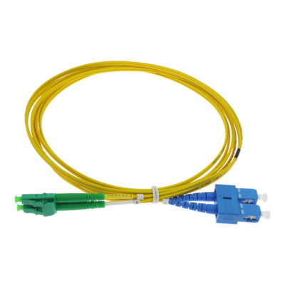 Safire Cable de conexión de fibra óptica dúplex color amarillo SF-LC-APC-SC-UPC-SM-DX-3M