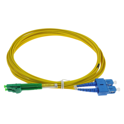 Safire Cable de conexión de fibra óptica dúplex color amarillo SF-LC-APC-SC-UPC-SM-DX-5M