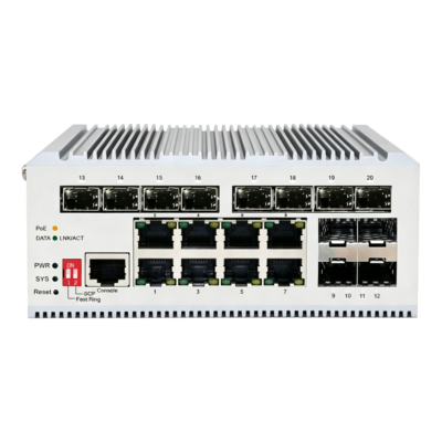 CCTV & Alarmas Switch L2+ gestionable con 8x RJ45 y 12x SFP SF-SWI8G12SFP-180W-DIN-MGD