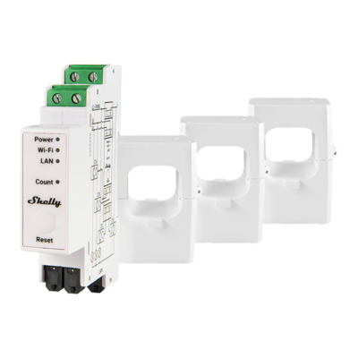 Shelly Pro 3EM 400A Medición trifásica de alta precisión hasta 400A SH-PRO-3EM-400A