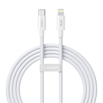 Veger Cable USB 2.0 para cualquier dispositivo color blanco VG-CL1-FPG