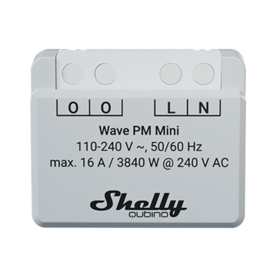 Shelly Medidor Shelly Wave PM Mini Medición de consumo en tiempo real hasta 16 A SH-WAVE-PM-MINI